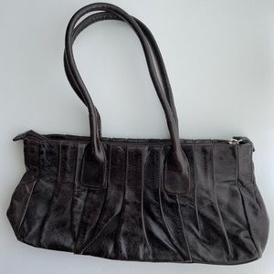 Gorgeous brown Italian leather pleated handbag. Minimal wear.